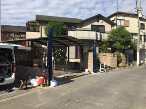 大阪　松原市　外構リフォーム工事、エクステリア、シャッターゲート