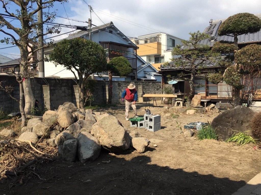 大阪　大阪市東淀川区　竹垣工事（御簾垣）、エクステリア工事