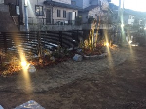 兵庫　川西市　庭造り、照明工事