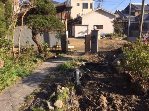 大阪　泉佐野市　庭のリフォーム、庭の解体工事