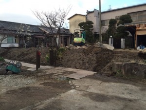 大阪　泉佐野市　庭のリフォーム、造園、水道の配管・設備工事