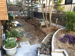 大阪 大阪狭山市 庭のリフォーム 既存の植木の移植 花壇工事 植忠 Blog