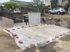 大阪　泉佐野市　アプローチ工事・洗い出し