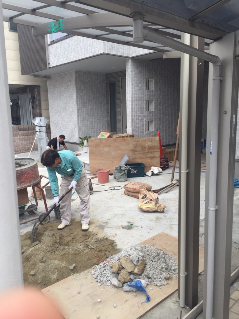 大阪　大阪市生野区　庭つくり、外構工事、エクステリア