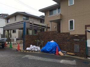 大阪　和泉市いぶき野　庭のリフォーム、エクステリア