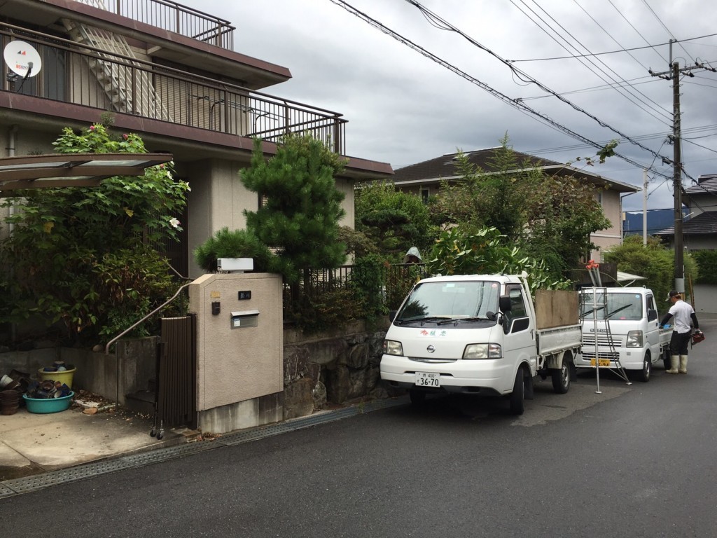 大阪　河内長野市　庭造り、庭のリフォーム　本日、着工