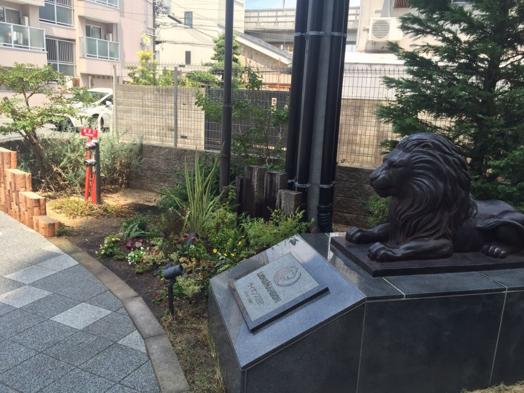 大阪　高石市　マンション玄関前の花の植え付け