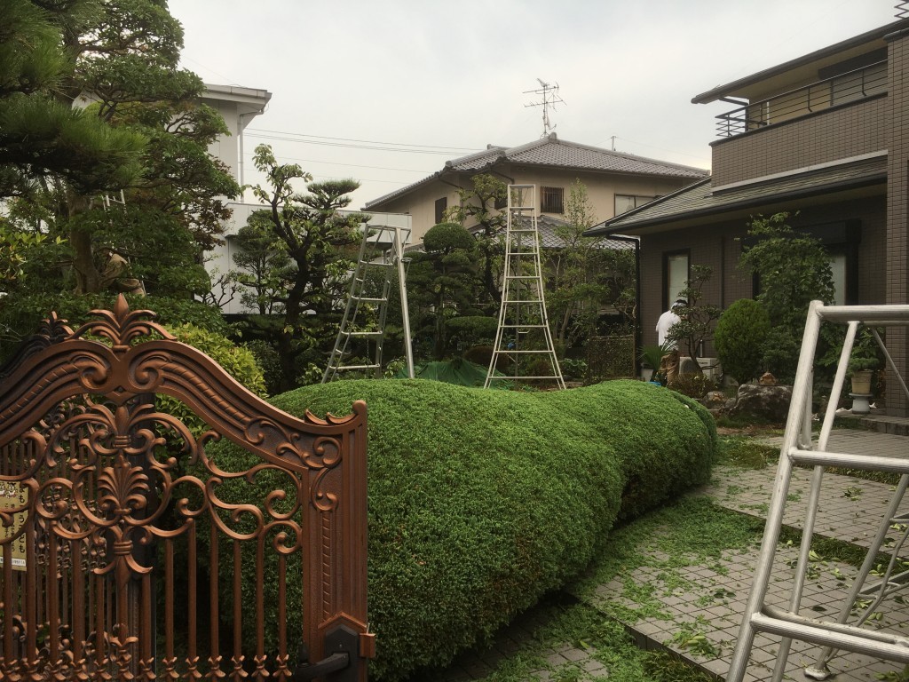 大阪　大阪狭山市　和風の庭造り、植木の剪定