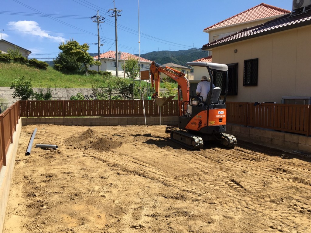 大阪　河南町さくら坂　庭造り、ドックラン、庭のリフォーム、家庭菜園造り