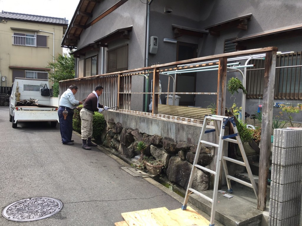 大阪　堺市東区　竹垣やりかえ工事（大津垣）　本日、着工