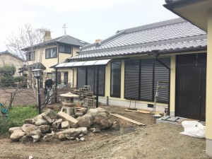 大阪　泉佐野市　庭造り、外構工事　※４月３日着工分